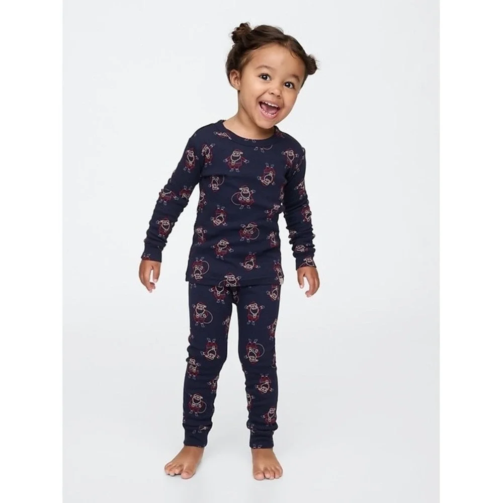 NEW Gap Baby Organic Cotton Santa Holiday PJ Set Christmas 0-3M‎ Pajamas
